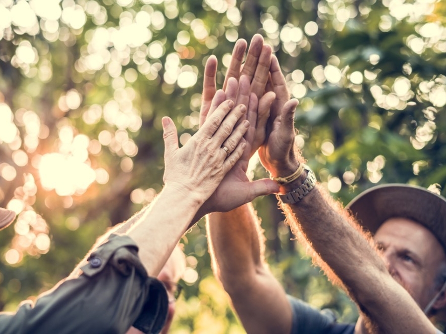 Teambuilding high five