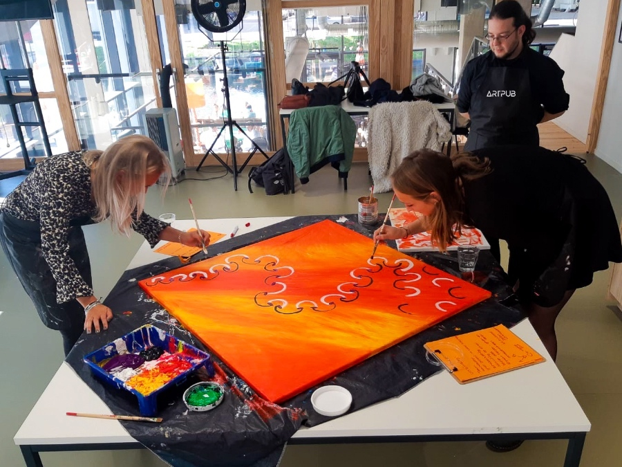 Workshop Kernwaarden Schilderen Groepsuitje