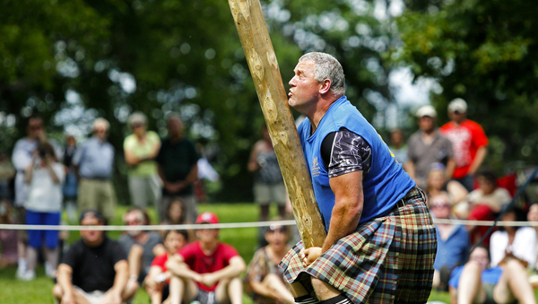 Highland games tossing the caber